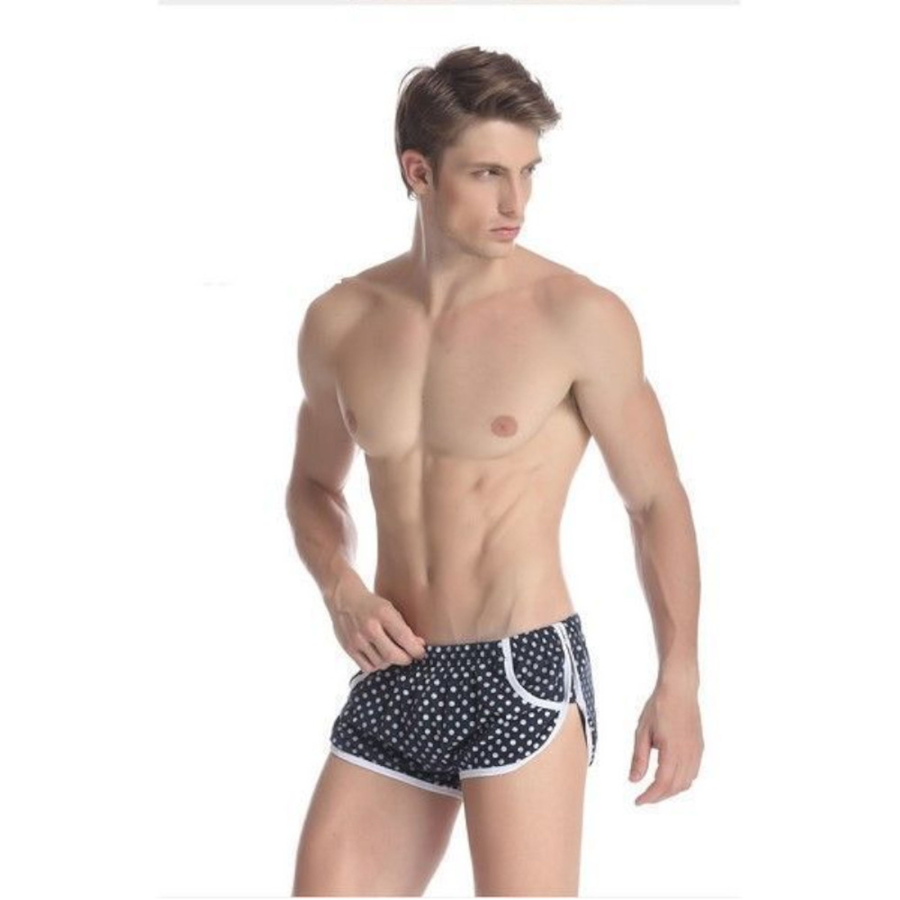 Мужские шорты синие в горошек Gillbro Navy Polka Dot Shorts фото 4