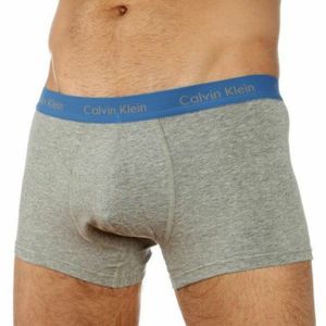 Фото Мужские трусы боксеры серые с голубой резинкой Calvin Klein 365 new