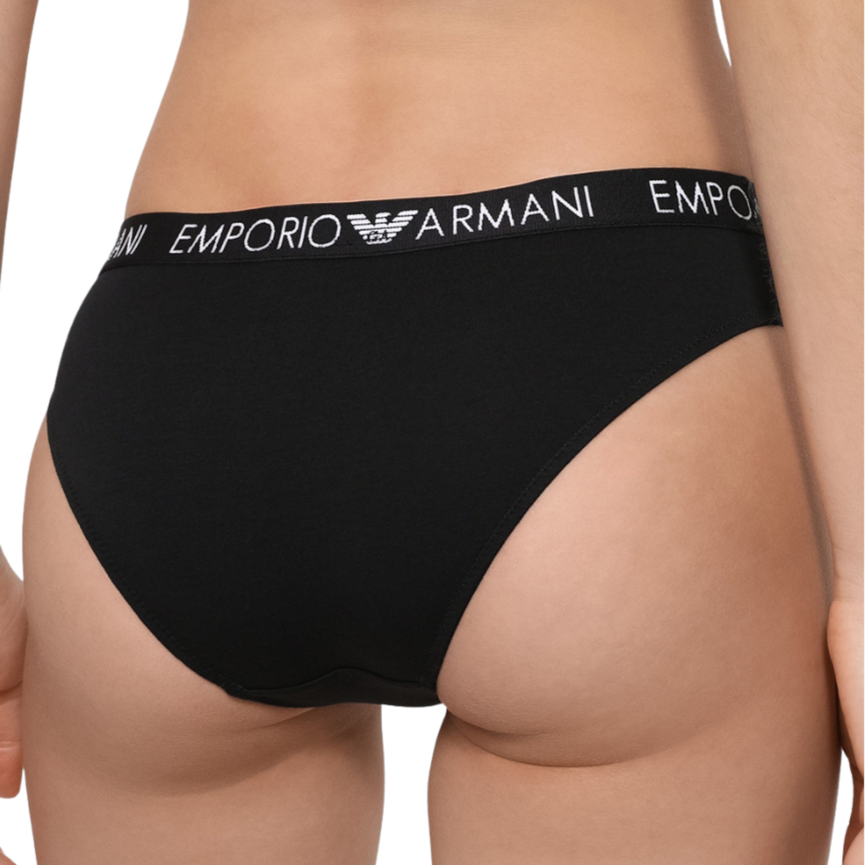 Женские трусы бразилиана набор из 2 штук (белый, черный) Emporio Armani 163337_СС318 00911 фото 7