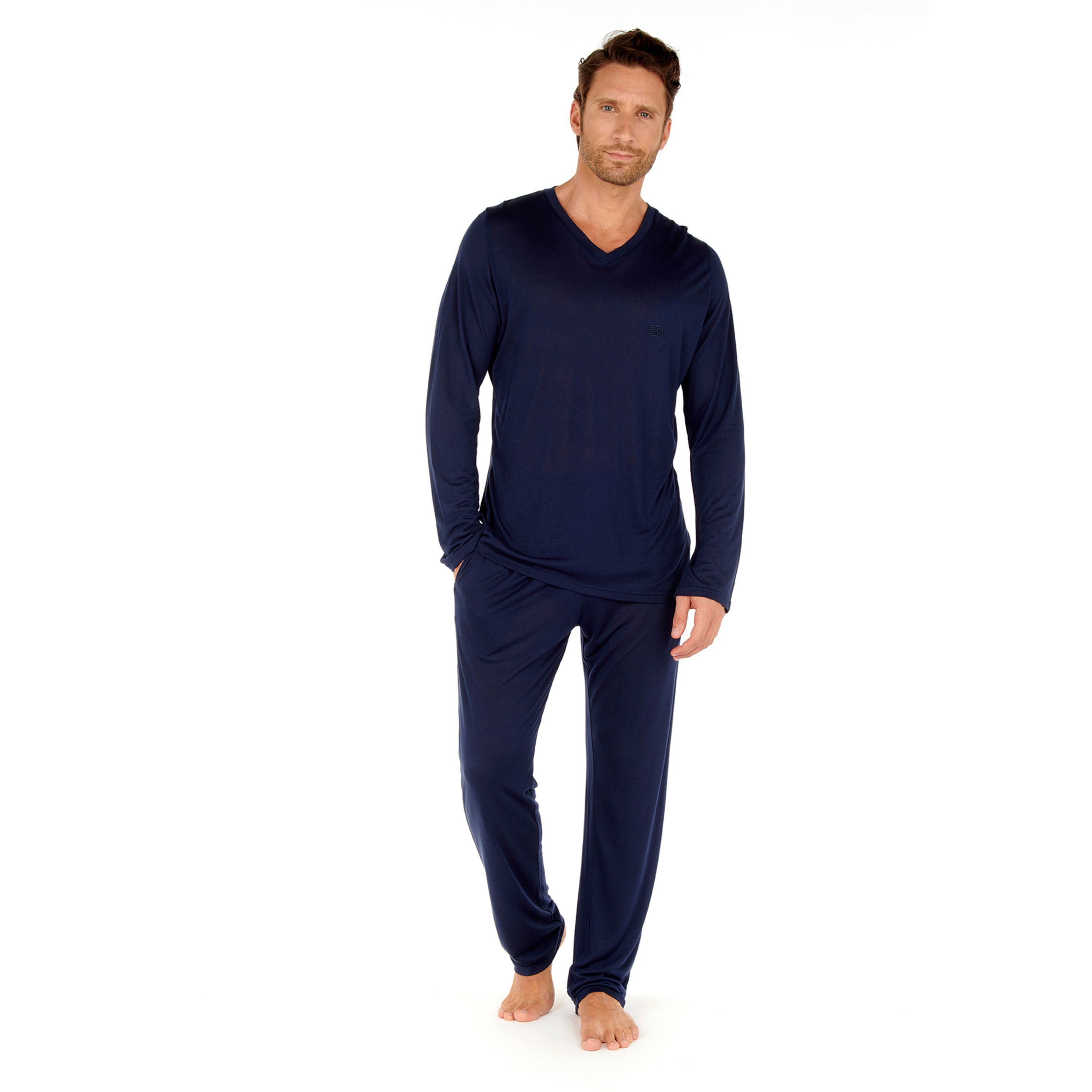 Лонгслив домашний темно-синий HOM COCOONING Long Sleeve Shirt V 402673_4000RA фото 2