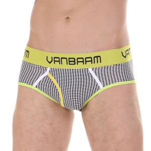 Фото Трусы мужские брифы чёрно-белые с принтом Van Baam VB45175