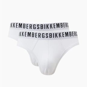 Фото Мужские трусы брифы белые набор 2 в 1 Bikkembergs CLASSIC BKK1USP02BI/2