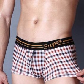 Фото Мужские трусы боксеры в коричневую клетку Superbody Black&Brown Plaid Check