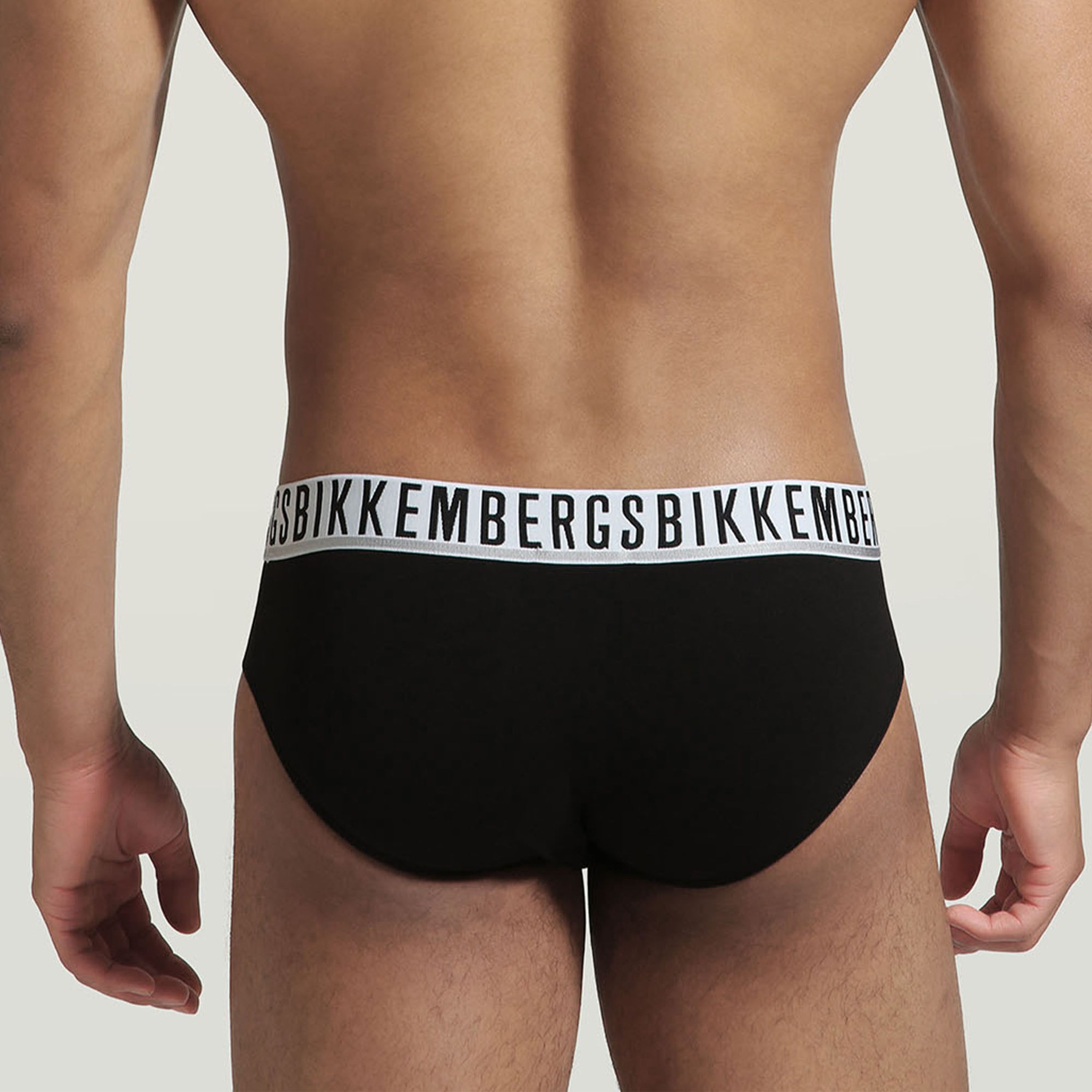 Мужские трусы брифы (белый, темно-синий, черный) набор 3в1 Bikkembergs ESSENTIAL BKK1USP01TR фото 7