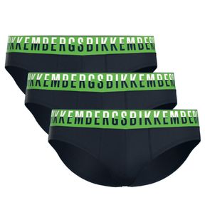 Фото Мужские трусы брифы темно-синие набор 3в1 Bikkembergs BICOLOR BKK52USP27TR