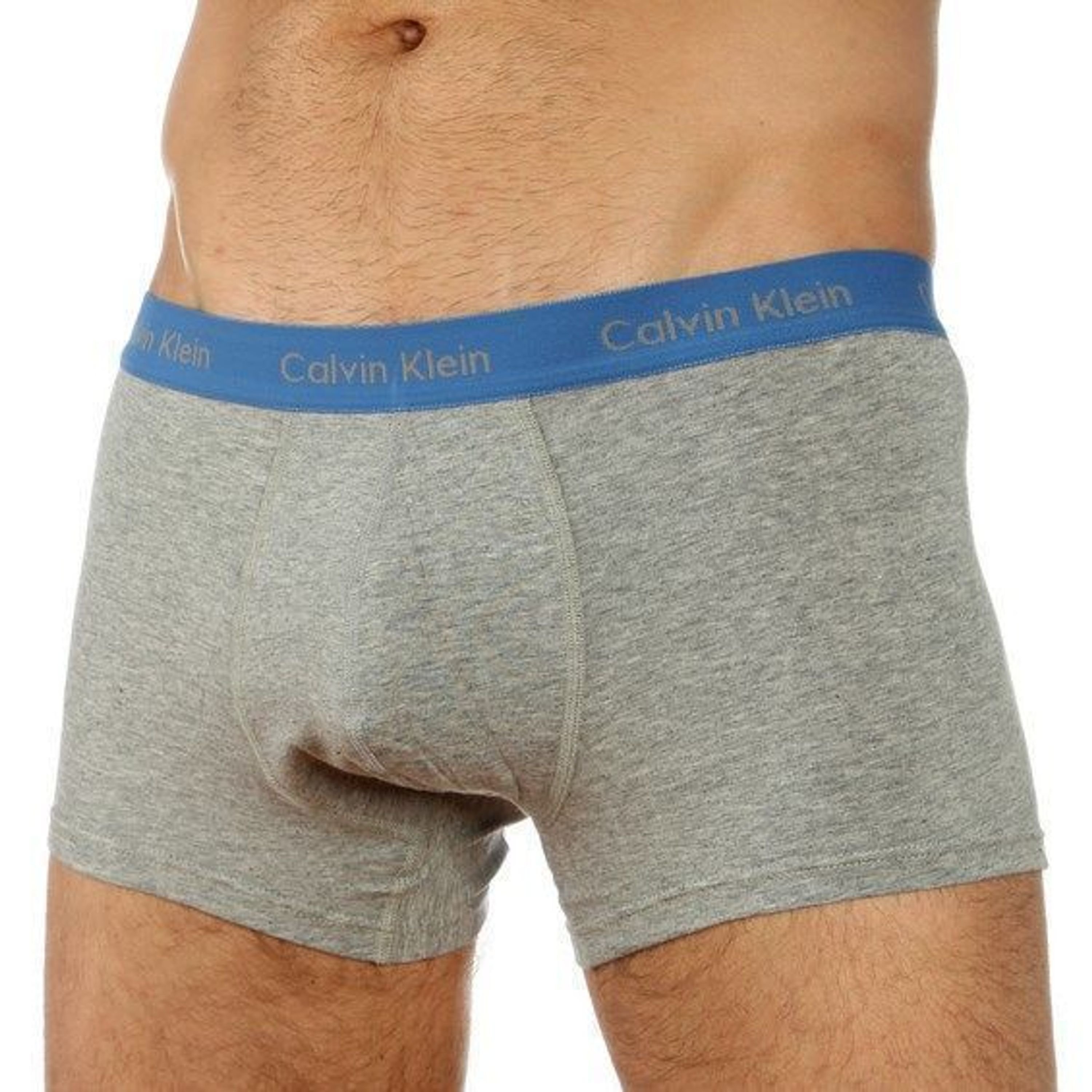 Мужские трусы боксеры серые с голубой резинкой Calvin Klein 365 new фото 1