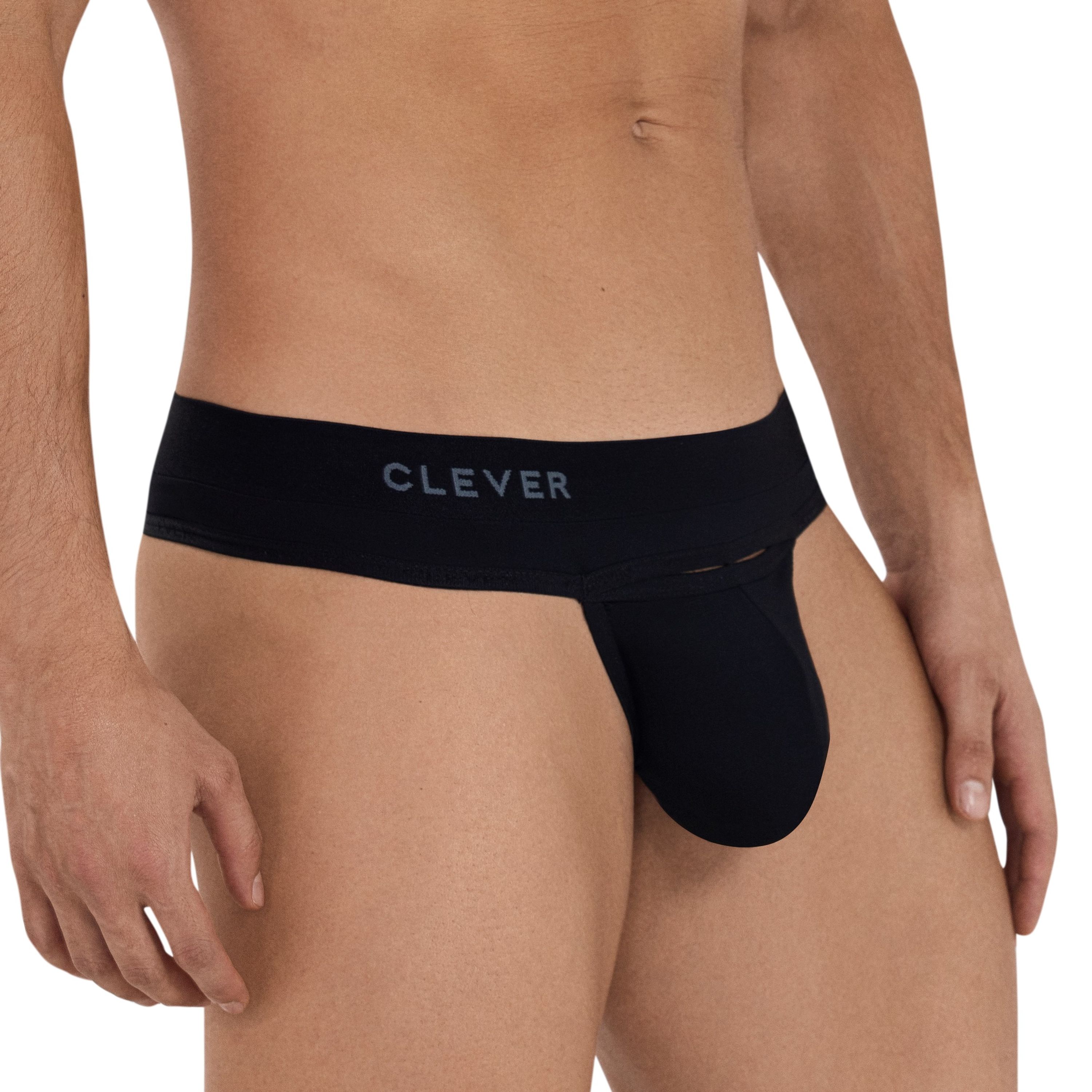 Мужские трусы стринги черные Clever Moda CELESTIAL THONG 114711 фото 2