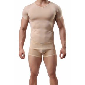 Фото Мужская футболка бежевая прозрачная Shino Beige