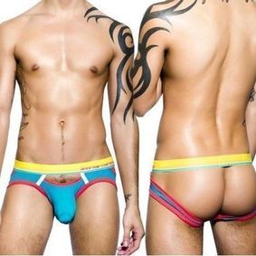 Фото Мужские трусы джоки с вырезом голубые Andrew Christian Bright Jock  AC9564