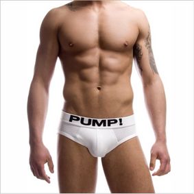 Фото Мужские трусы брифы белые в сетку Pump! H589-1