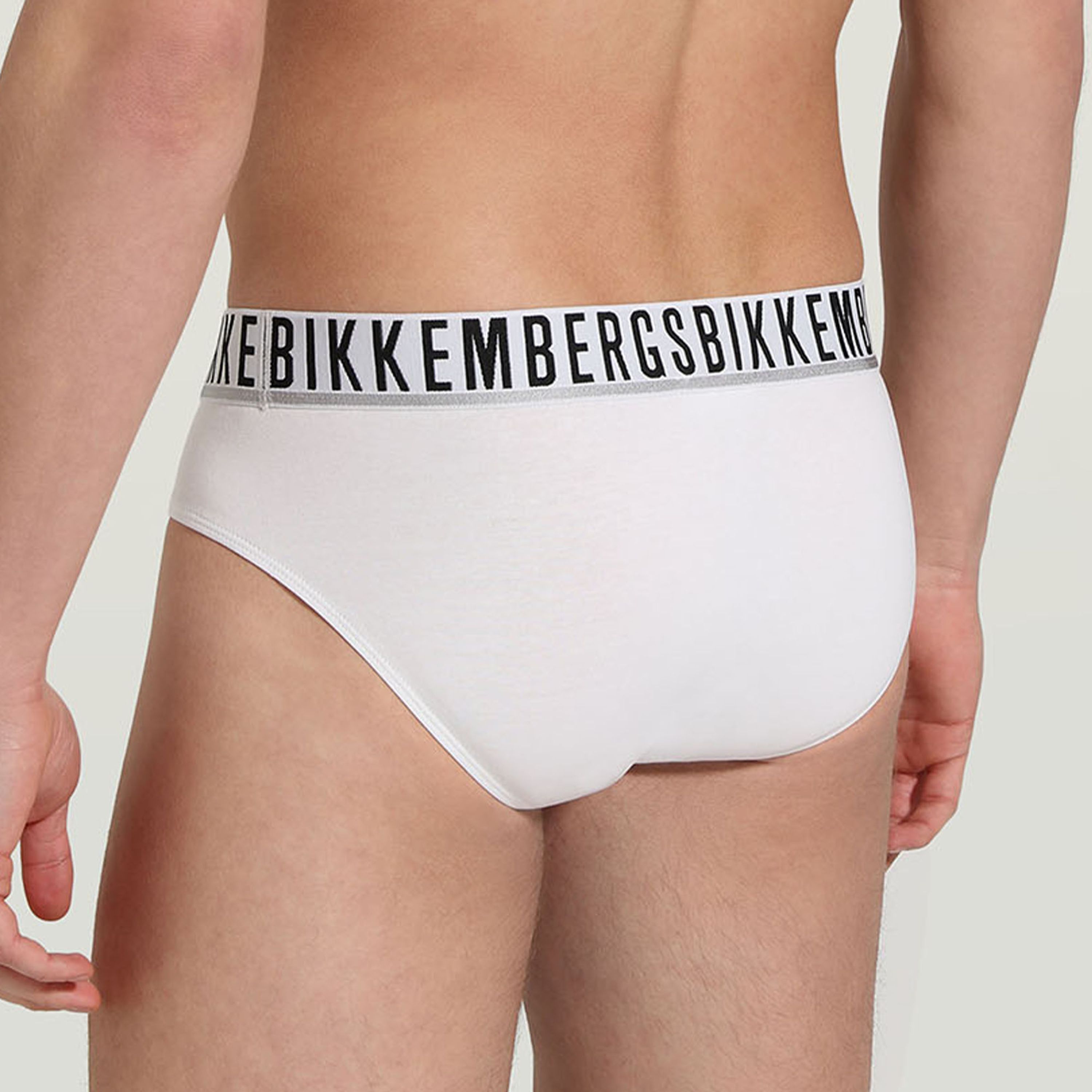 Мужские трусы брифы белые набор 2в1 Bikkembergs ESSENTIAL BKK1USP01BI фото 3