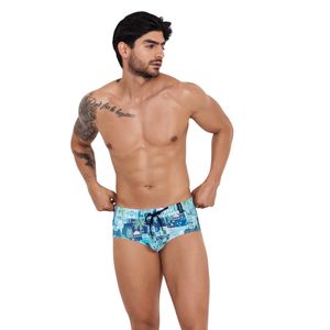 Фото Мужские плавки синие с принтом Clever Moda CASSIEL SWIMSUIT BRIEF 125207
