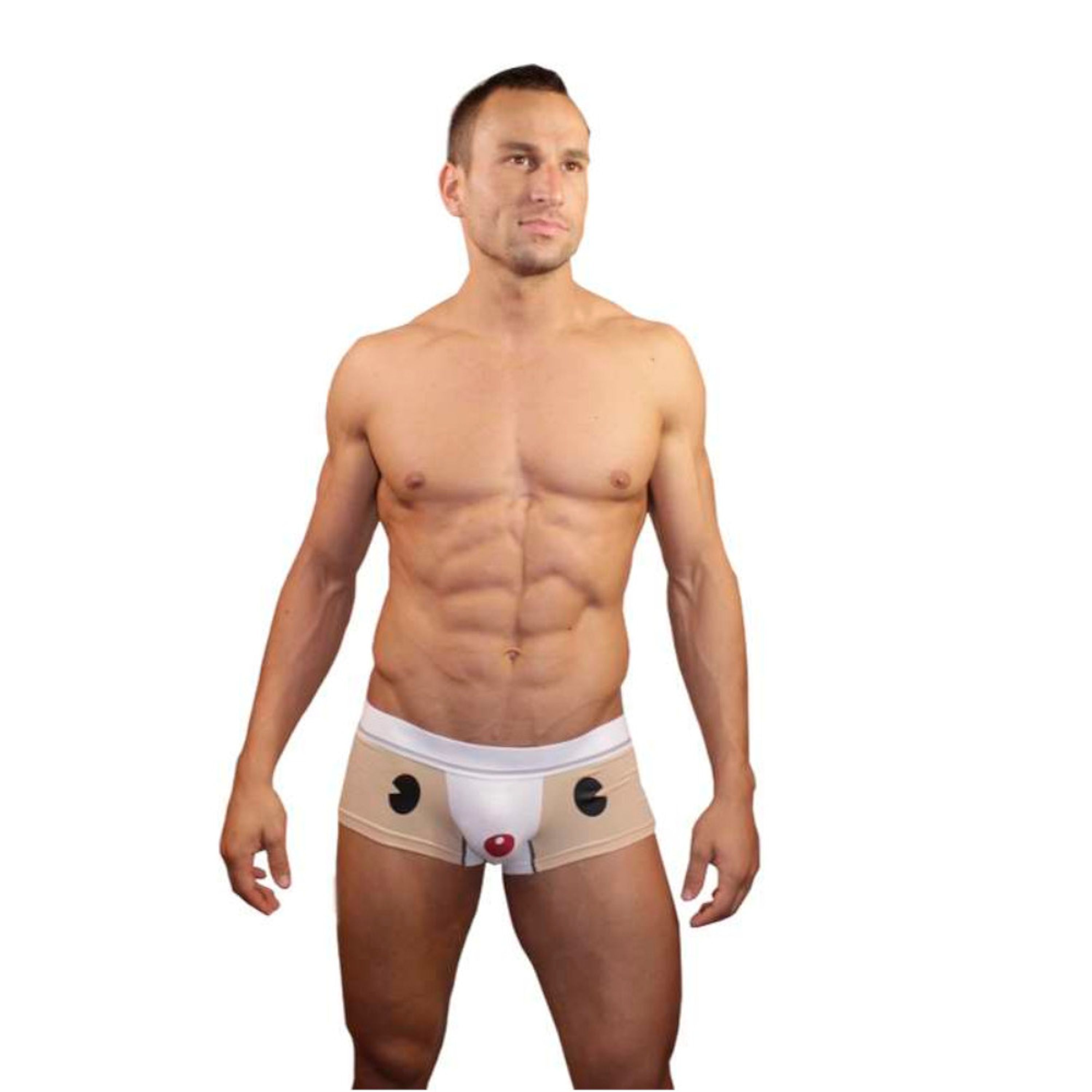 Мужские трусы хипсы с мультяшкой бежевые Superbody Cartoon Bear Begie Boxer фото 1