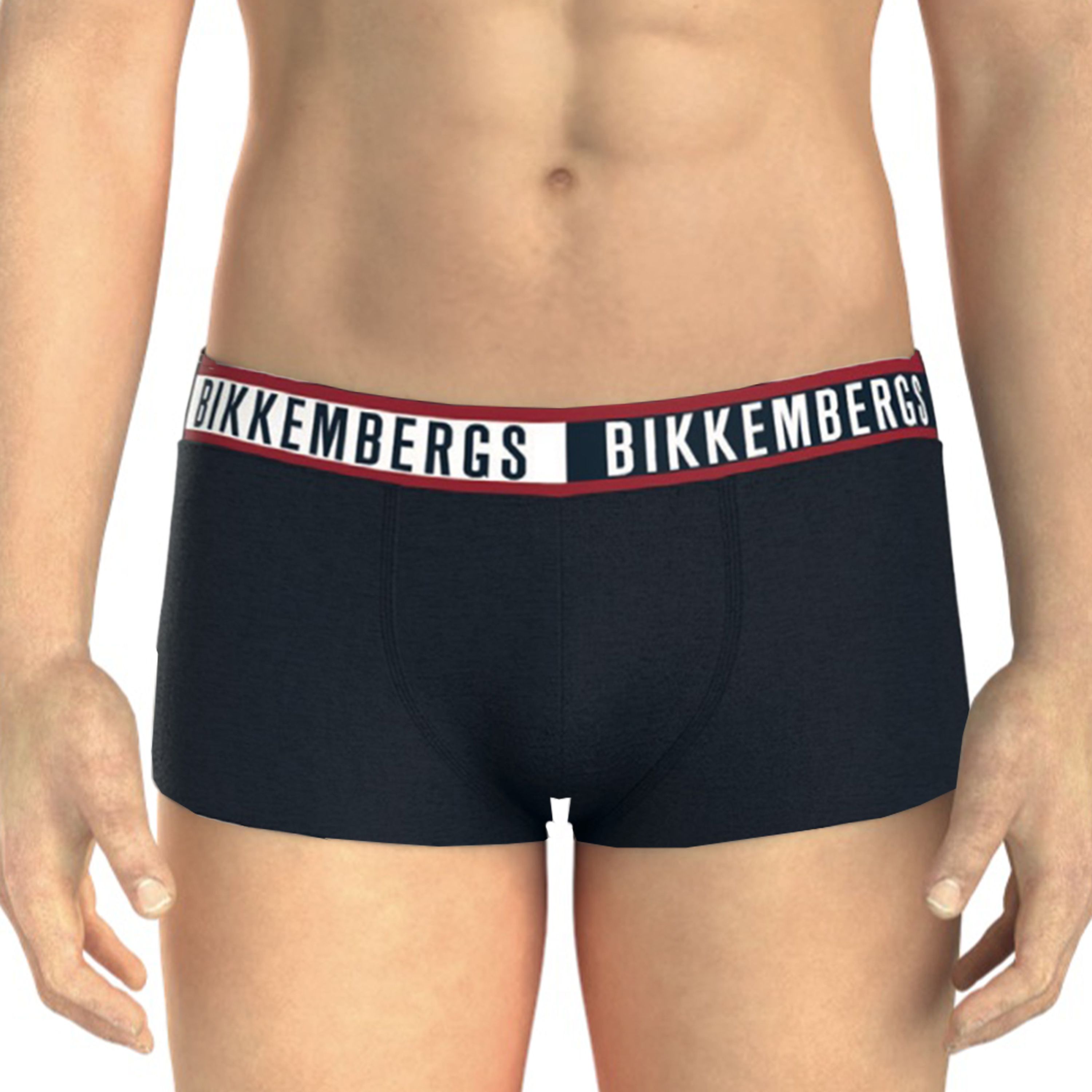 Мужские трусы боксеры темно-синие набор 3в1 Bikkembergs TWICE BKK52UTR29TR фото 2