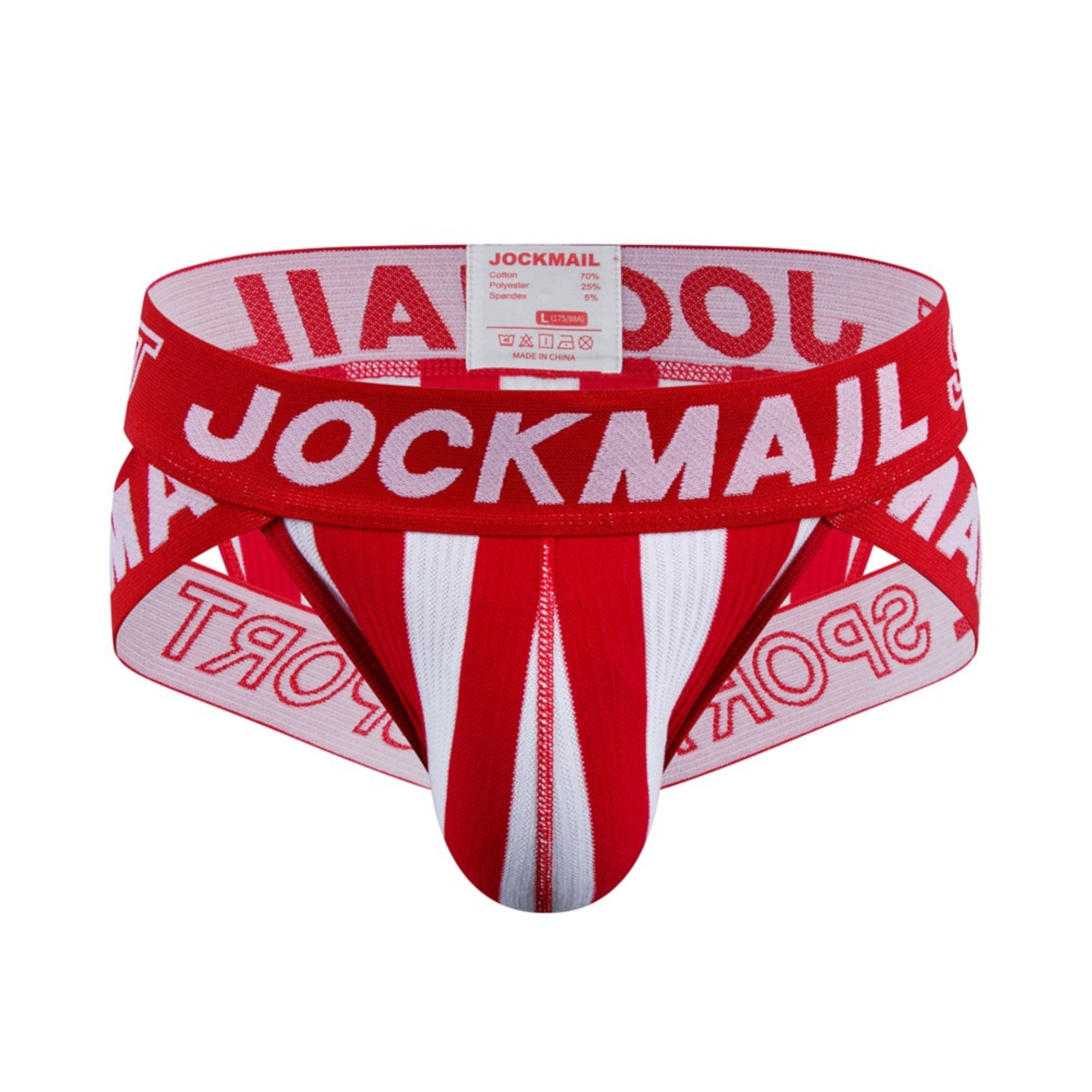 Мужские трусы брифы красные с вырезами по бокам JOCKMAIL JM2026-8 фото 3