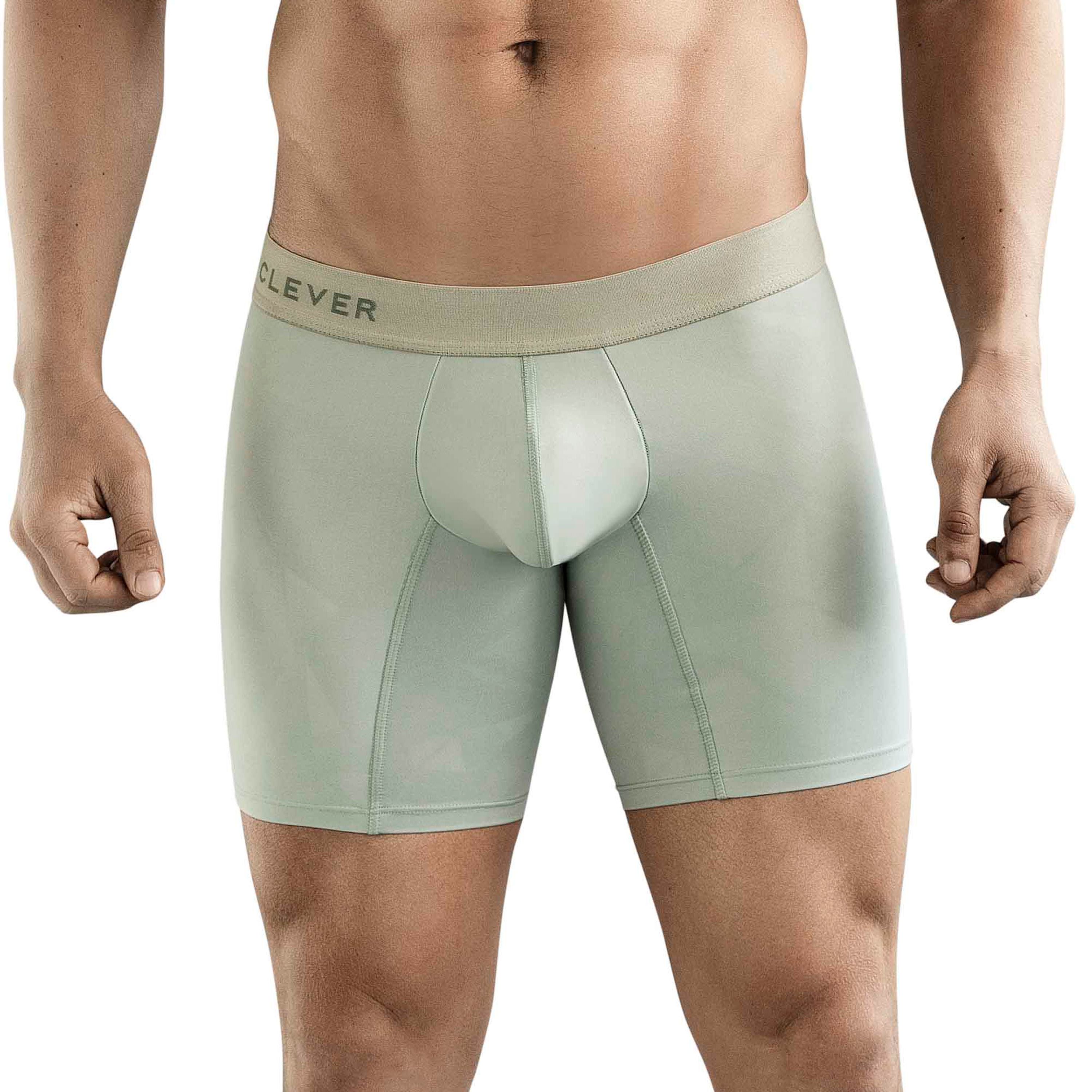 Мужские трусы боксеры светло-зеленые Clever Moda GENIE LONG BOXER 177810 фото 1