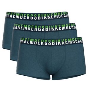 Фото Мужские трусы боксеры синие набор 3в1 Bikkembergs BICOLOR BKK52UTR27TR
