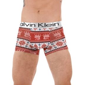 Фото Мужские трусы боксеры красные с оленями Calvin Klein