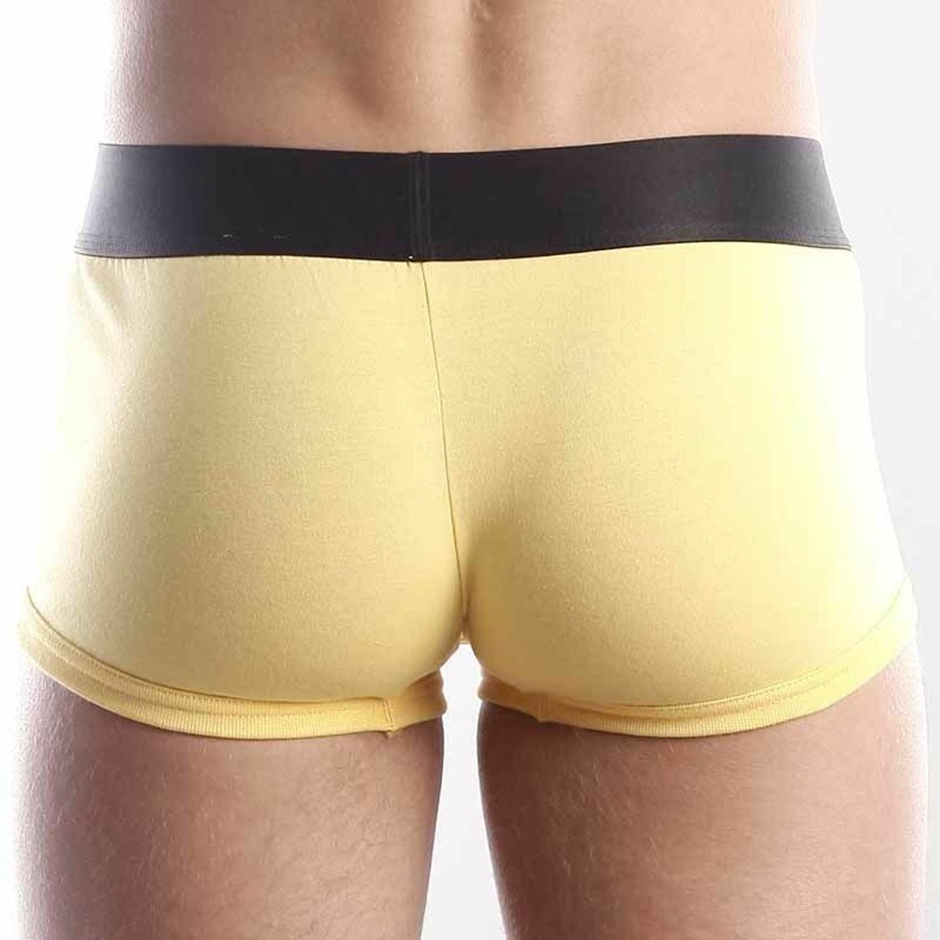  Мужские трусы боксеры желтые с черной резинкой Calvin Klein Yellow Black Waistband Boxer Modal фото 4