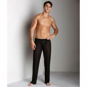 Фото Мужские штаны в сетку черные N2N Sheer Mesh Black Pants