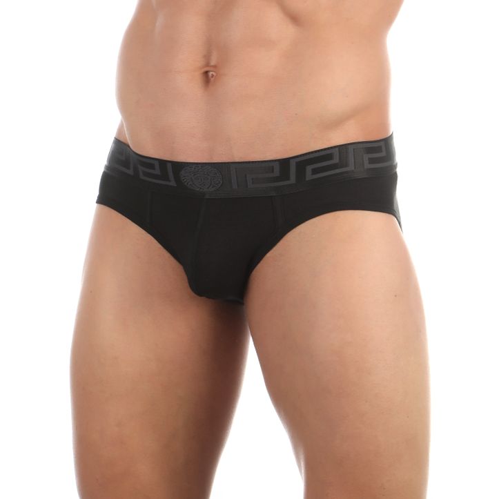 Мужские трусы слипы черные Versace 
