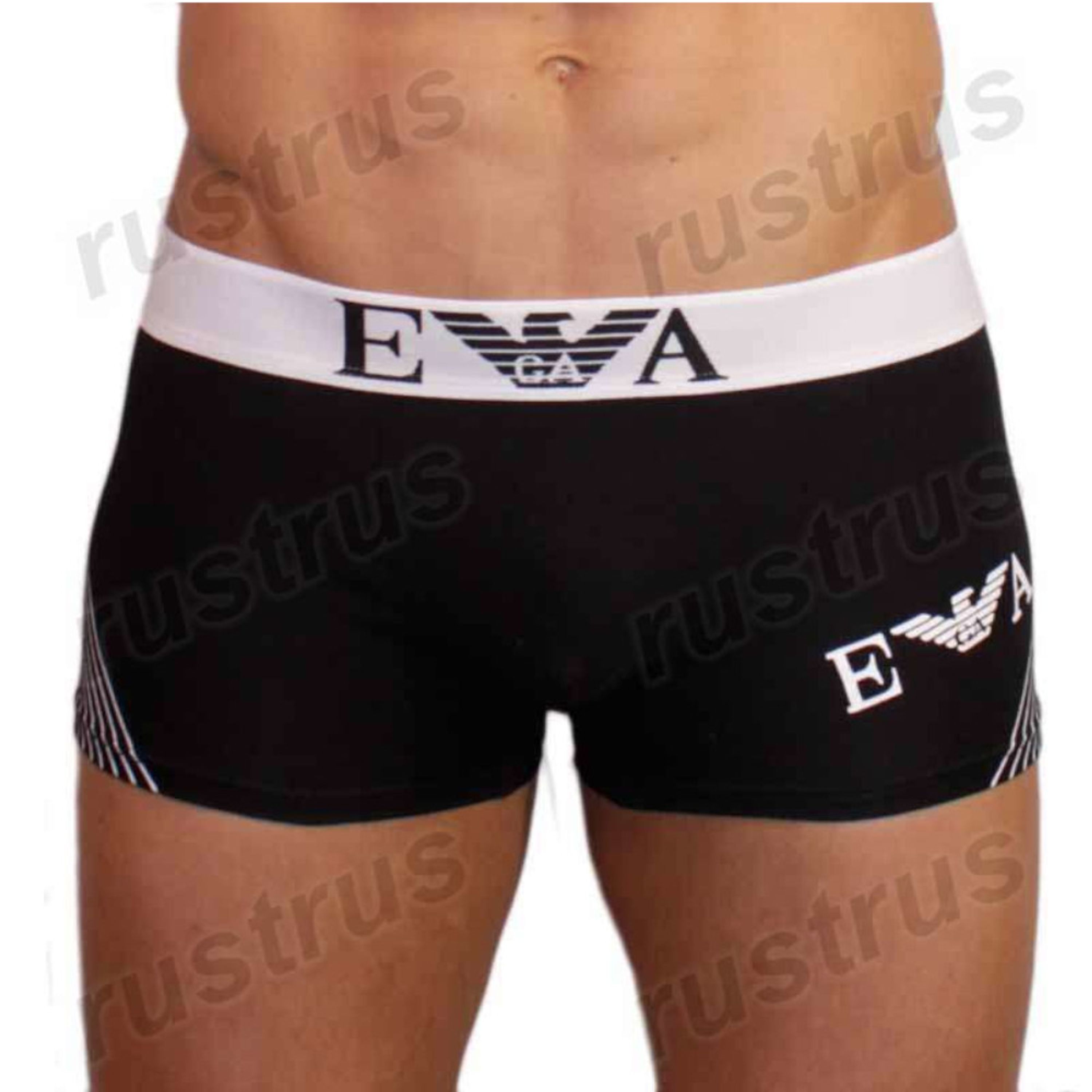 Мужские трусы боксеры черные Emporio Armani  фото 2