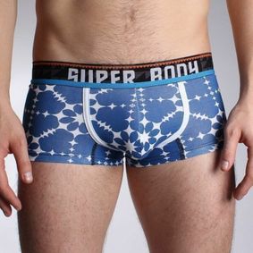 Фото Мужские трусы боксеры синие с узором Superbody Blue Boxer