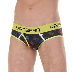 Фото Трусы мужские брифы черные с принтом Van Baam VB45170