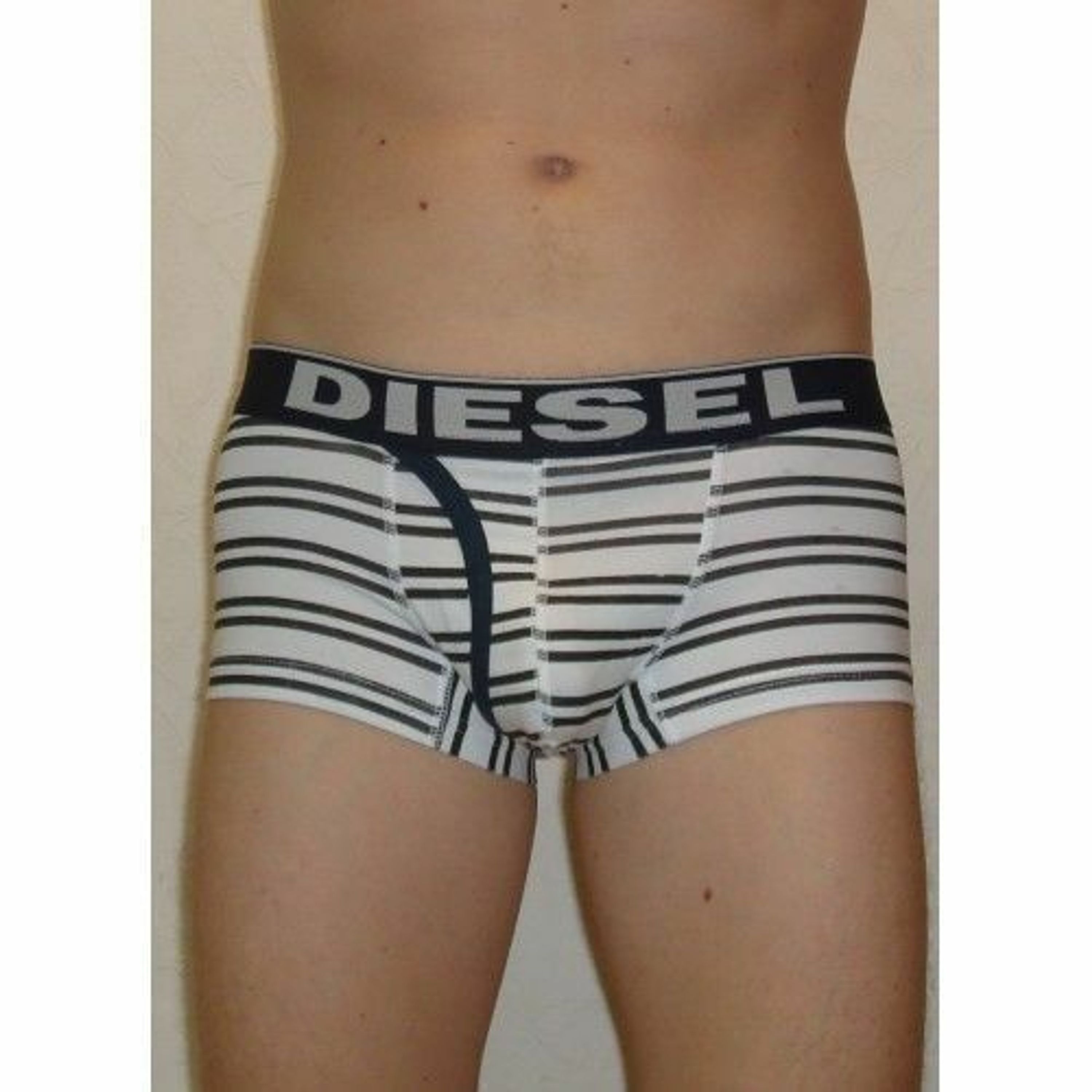 Мужские трусы хипсы белые с черными полосками DIESEL DIS0068 фото 1