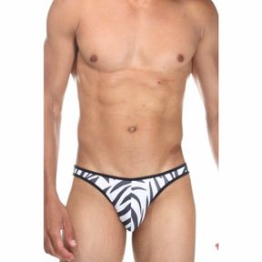 Фото Мужские трусы слипы белые с принтом "зебра" Cosmos Colors CP20_BW