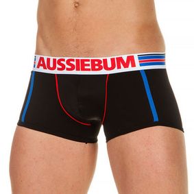 Фото Трусы мужские боксеры черные с вставкой из сетки AUSSIEBUM