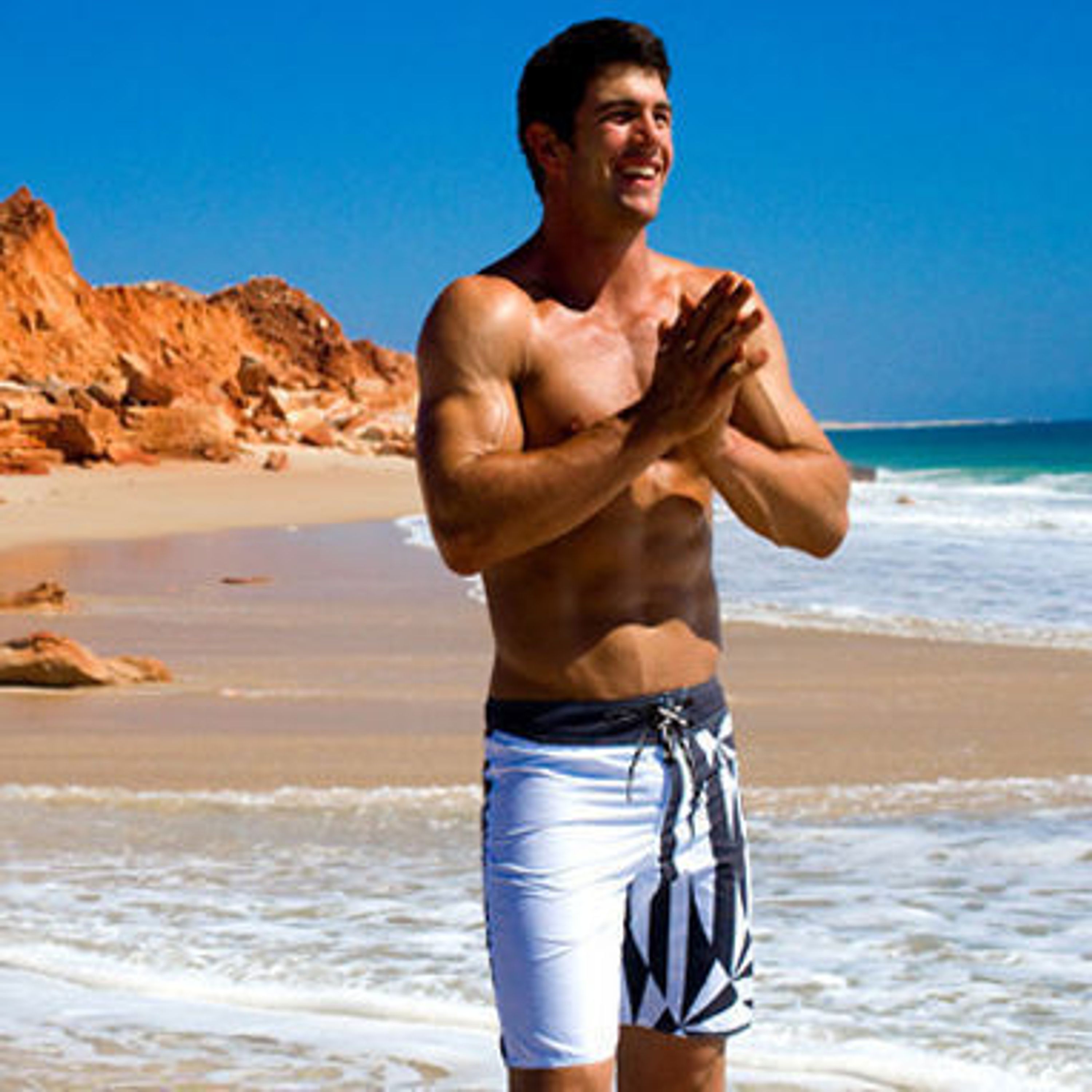 Мужские плавательные шорты белые Aussiebum Beach Shorts Vortex фото 3