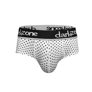 Фото Мужские трусы брифы белые в горошек DARKZONE DZN6381