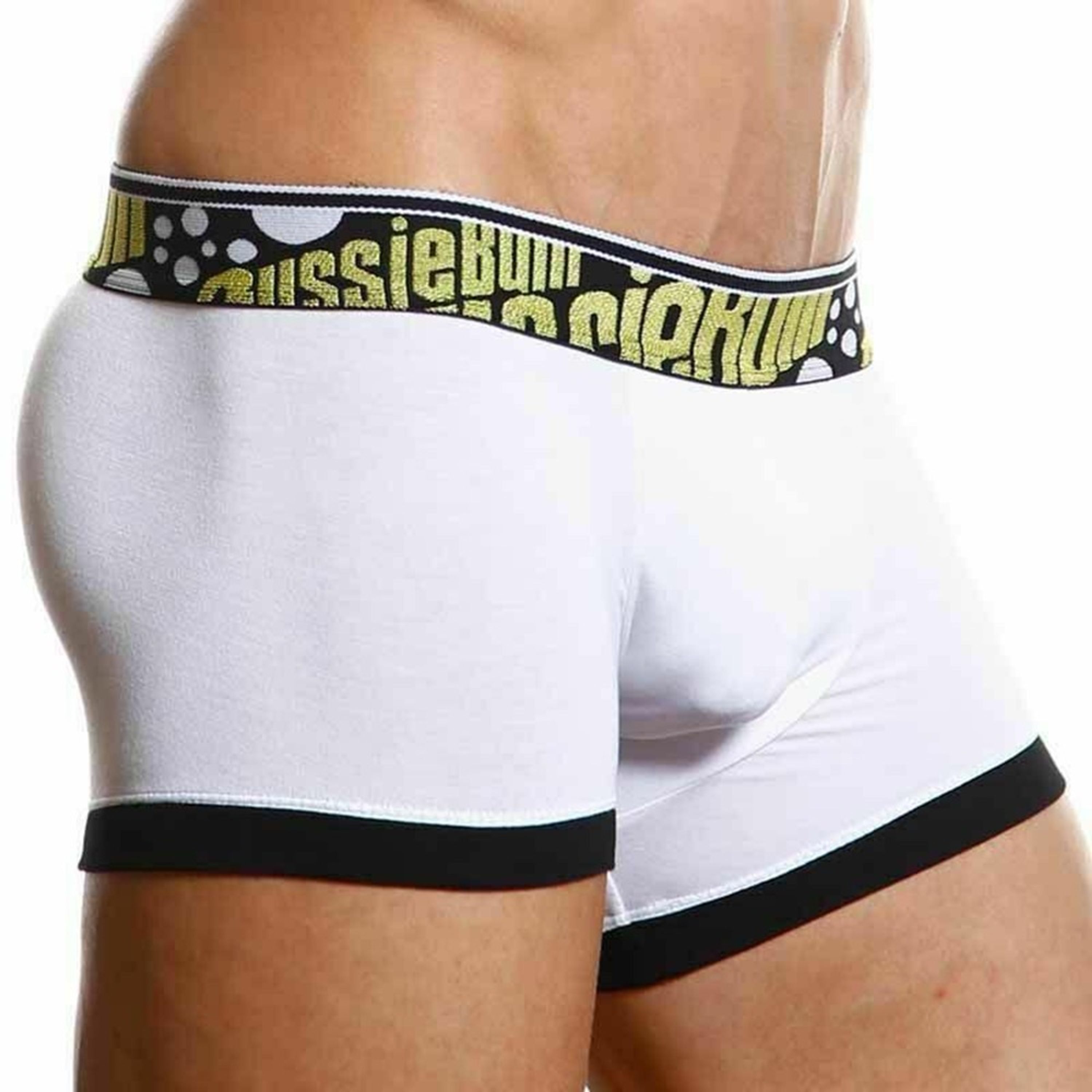 Мужские трусы боксеры Aussiebum Flaunt Hip Yellow & White AB00277 фото 3