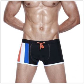 Фото Мужские плавки боксеры черные с синим Seobean Surf Swim Boxers