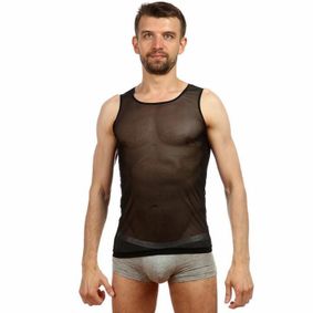 Фото Мужская майка в мелкую сетку черная Manstore Micropo Black Tank