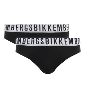 Фото Мужские трусы брифы черные набор 2 в 1 Bikkembergs ESSENTIAL BKK1USP01BI/2