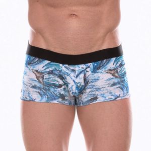 Фото Мужские трусы боксеры с голубым принтом Don Moris DM072213