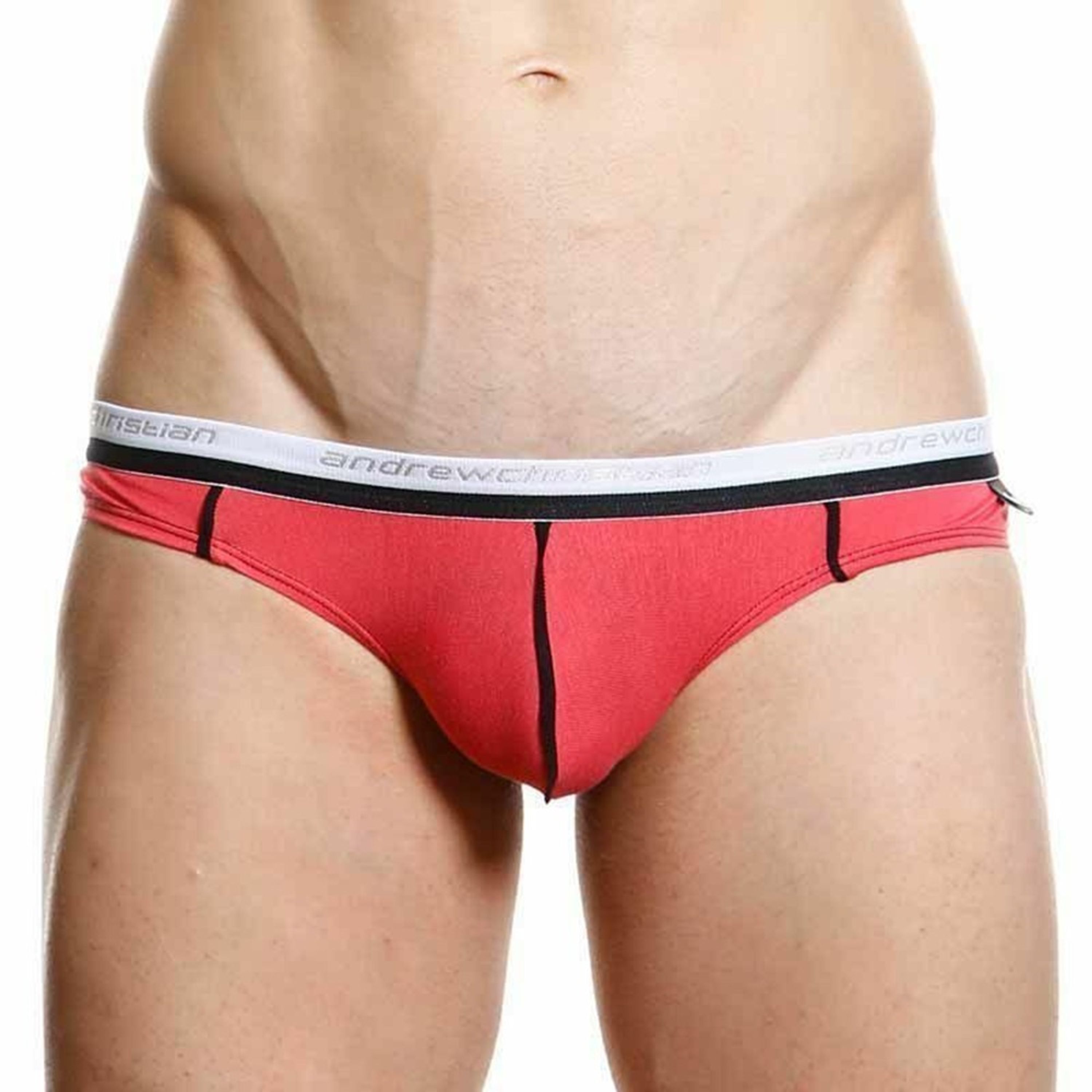 Мужские трусы слипы красные Andrew Christian V Slim Holiday Brief Red фото 2