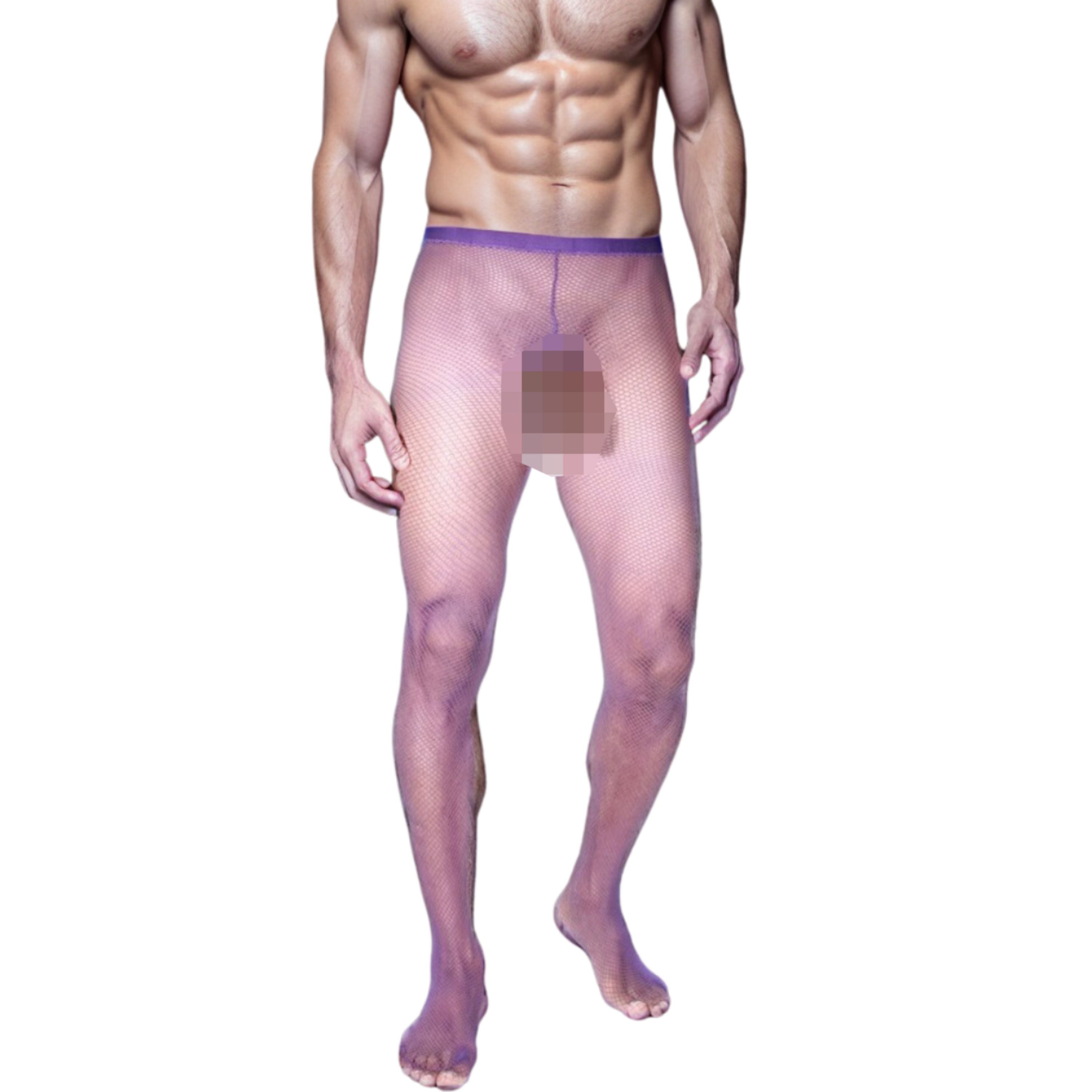 Мужские легинсы сетчатые фиолетовые с вырезом сзади LaBlinque LB15379 фото 1