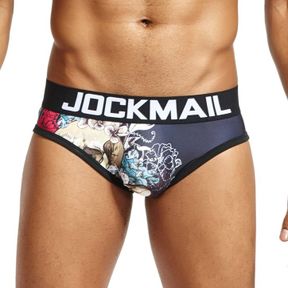 Фото Мужские трусы брифы разноцветные с принтом JOCKMAIL JM2058