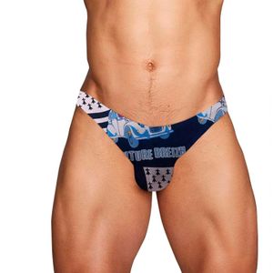 Фото Мужские трусы брифы темно-синие с принтом ADANNU AN7302-16