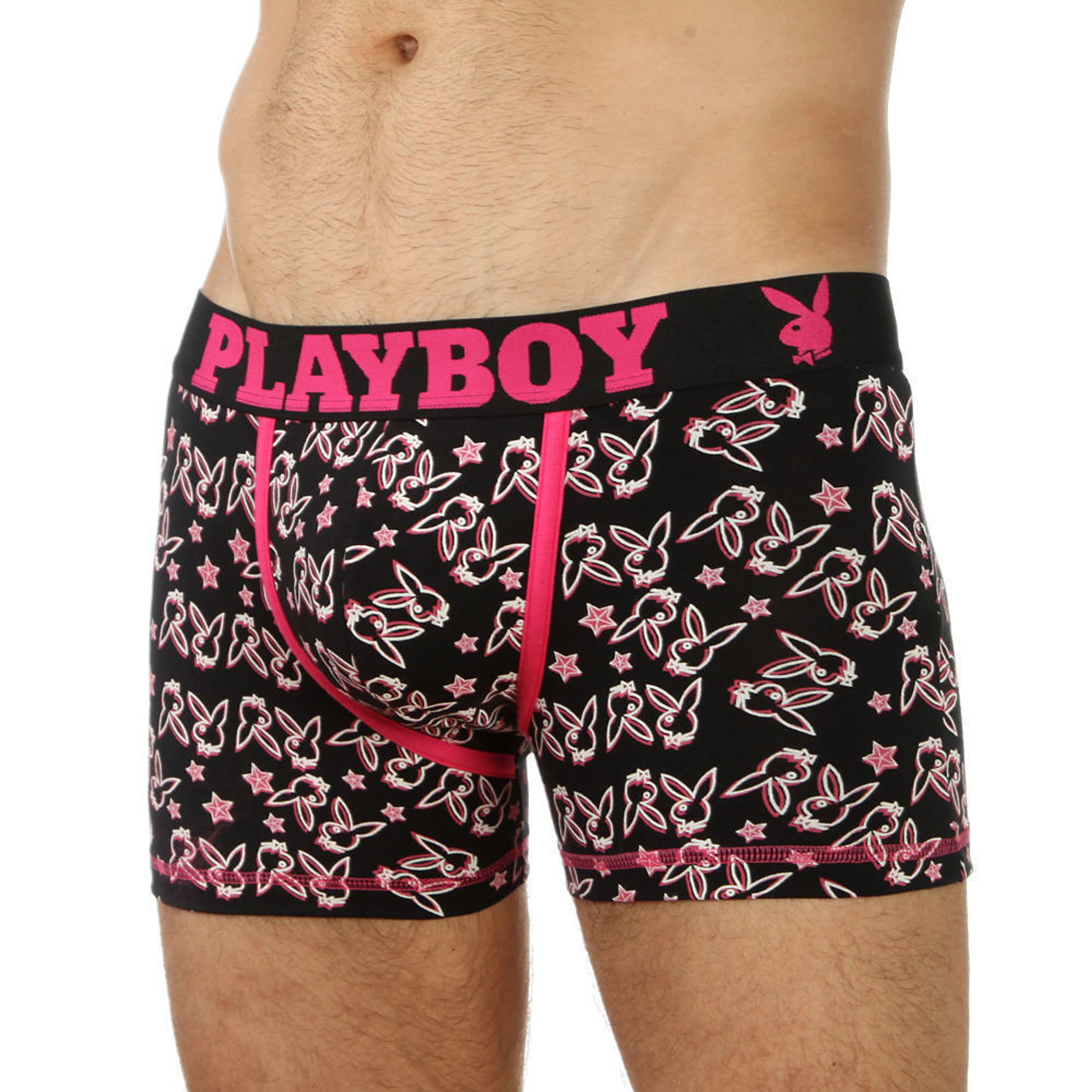 Мужские трусы боксеры PLAYBOY Black Pink Rabbit 22828 фото 1