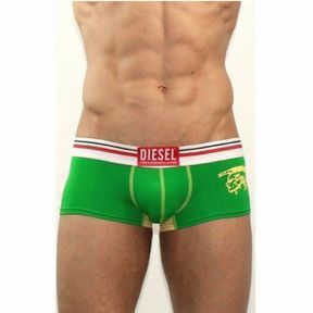 Фото Мужские трусы хипсы зеленые с желтой вставкой Diesel Green