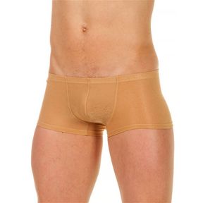 Фото Мужские трусы хипсы бежевые в узорчатую сетку в виде роз Romeo Rossi Beige Rose Boxer RR00211