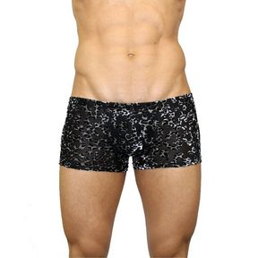 Фото Мужские трусы боксеры черные с принтом под велюр Romeo Rossi Black Boxer RR00222