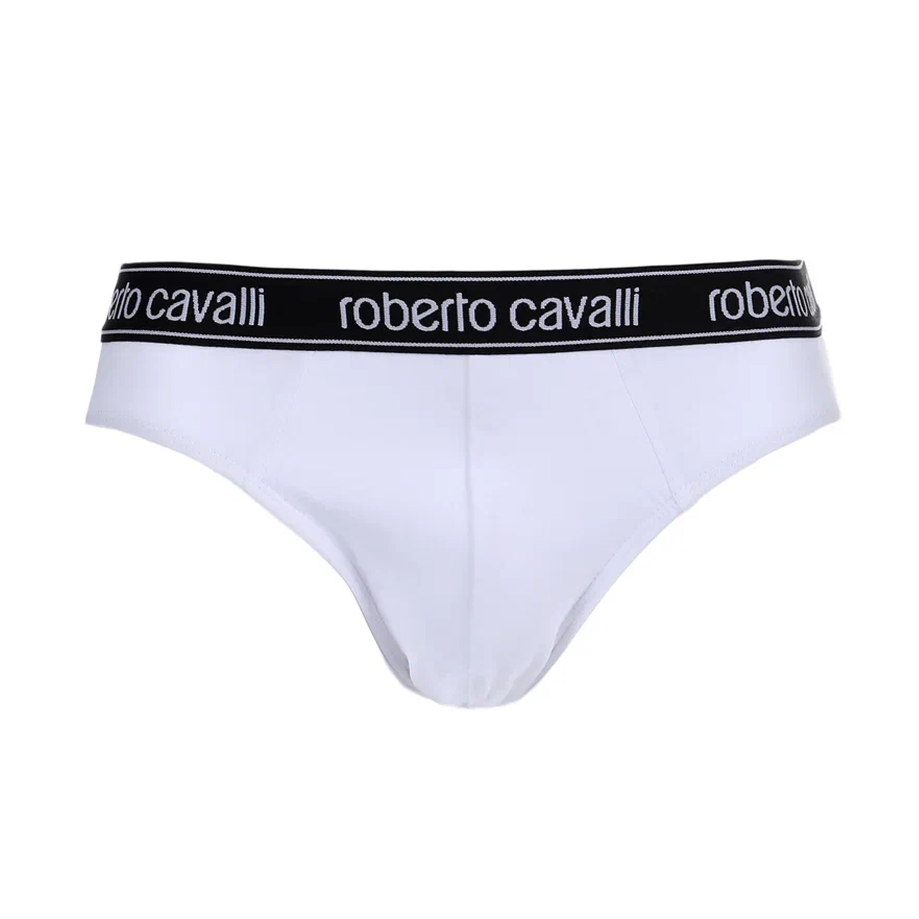 Набор мужских трусов брифов 3в1 белые ROBERTO CAVALLI RC1USP02TR фото 2
