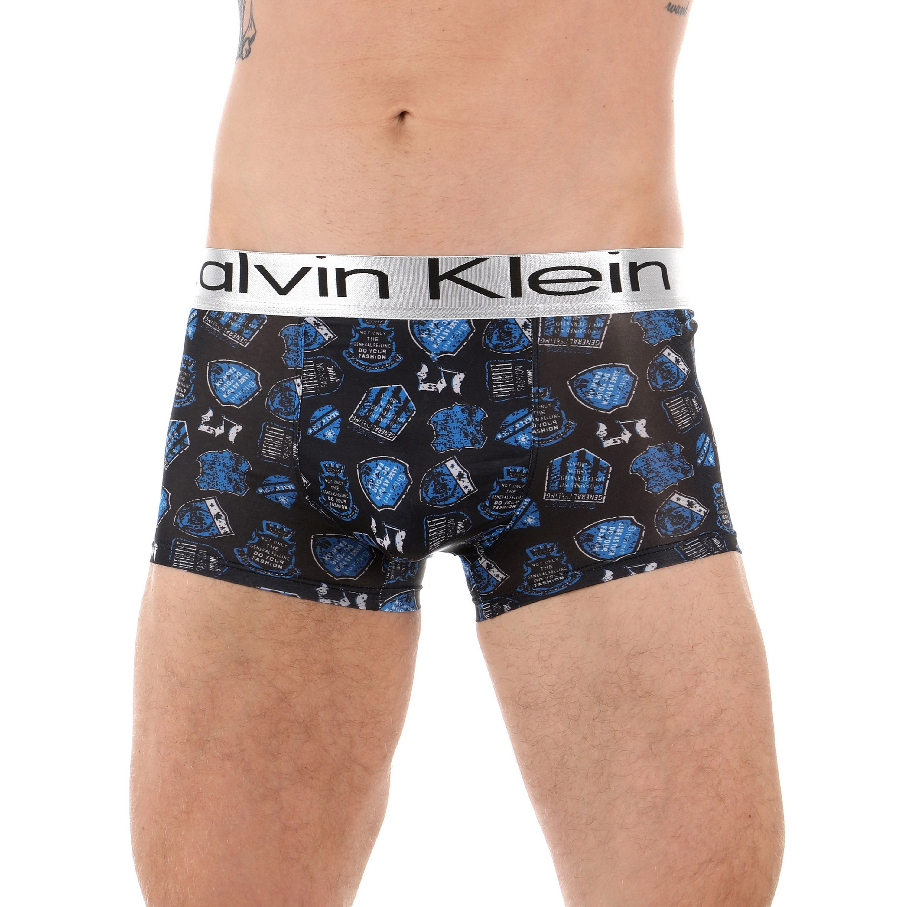 Мужские трусы боксеры черные с принтом Calvin Klein  фото 1
