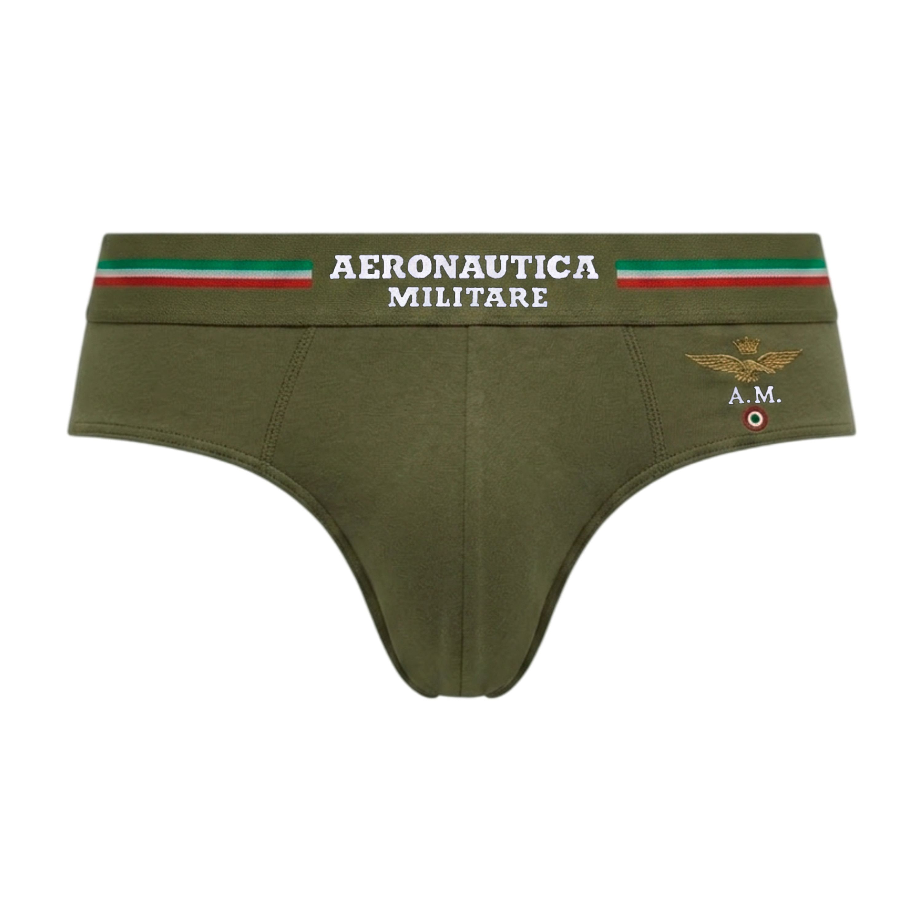 Набор мужских трусов брифов 2в1 хаки AERONAUTICA MILITARE AM1USL001 фото 2