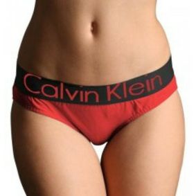 Фото Женские слипы красные с черной резинкой Calvin Klein Women 